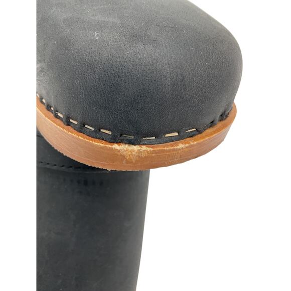 Re/Done Classic Black Suede Clogs Size IT 40 / US 10 - Picture 6 of 7